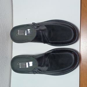 Clarks,BLACK Suede/Leather 10M, Mules NWOT